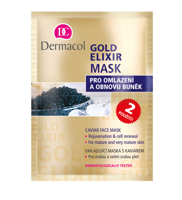 Dermacol - GOLD ELIXIR MASK - Omladzujúca maska s kaviárom - 16 ml (2x8)