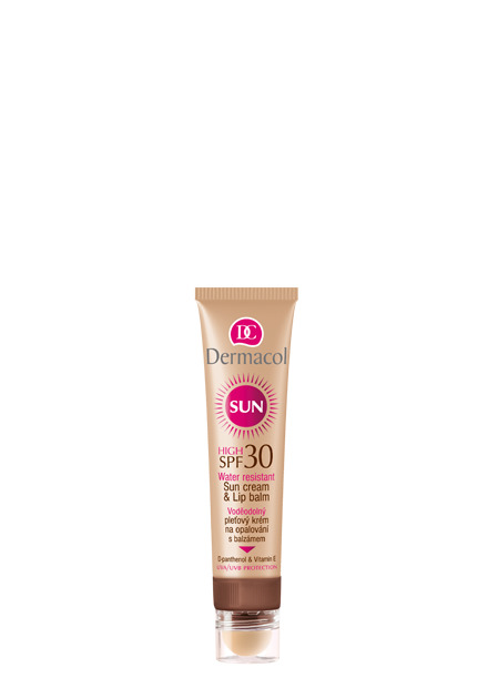 Dermacol - Sun Cream & Lip Balm SPF 30 - Vodeodolný pleťový krém na opaľovanie 2v1 SPF 30 - 30 ml + 3